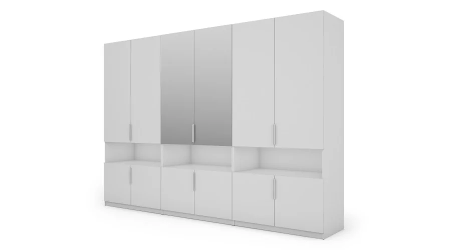 Szafa 320x230 cm biała lustro – Accessa | eMeblast Szafa 320x230 cm biała lustro – Accessa | eMeblast