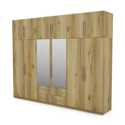 Szafa 300x240 cm dąb grand naturalny lustro – Alturo | eMeblast