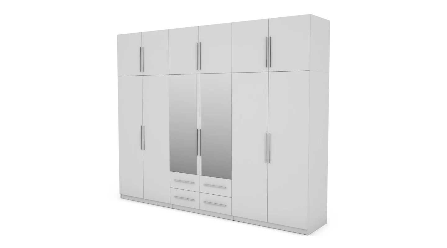 Szafa 300x240 cm biała lustro – Alturo | eMeblast