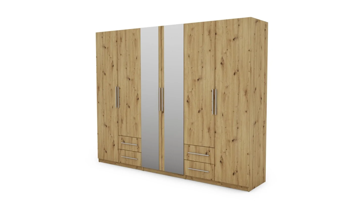 Szafa 280x220 cm dąb artisan lustro – Hedron | eMeblast