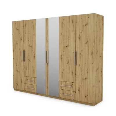 Szafa 280x220 cm dąb artisan lustro – Hedron | eMeblast