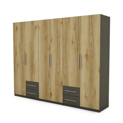 Szafa 280x220 cm grafit dąb grand naturalny – Hedron | eMeblast