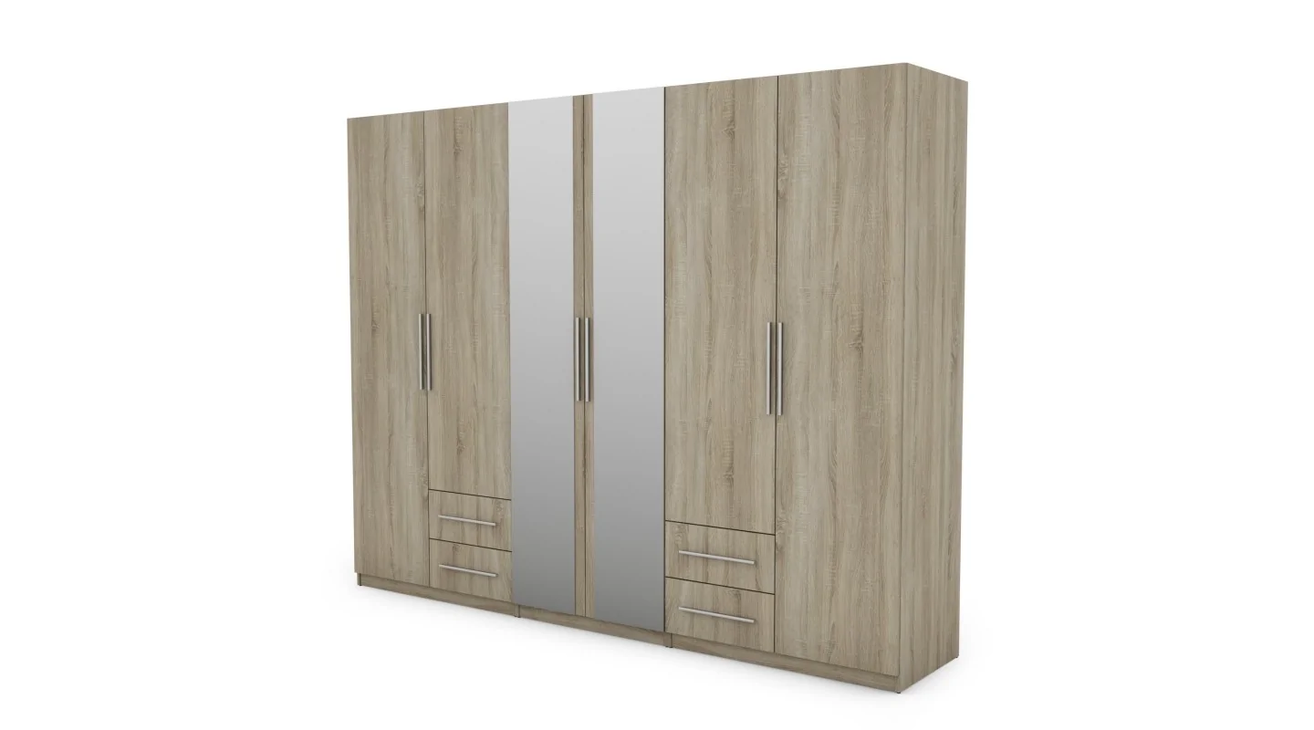 Szafa 270x220 cm sonoma jasna lustro – Dorsen | eMeblast