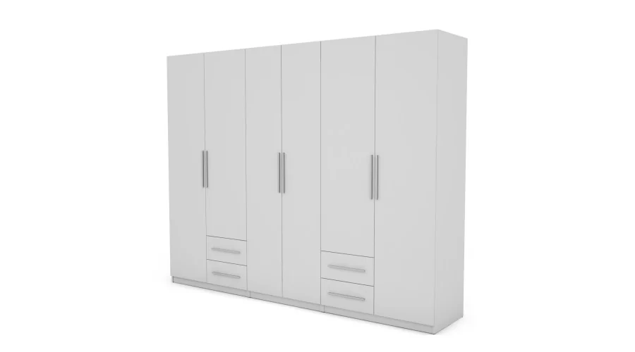 Szafa 270x220 cm biała – Dorsen | eMeblast Szafa 270x220 cm biała – Dorsen | eMeblast