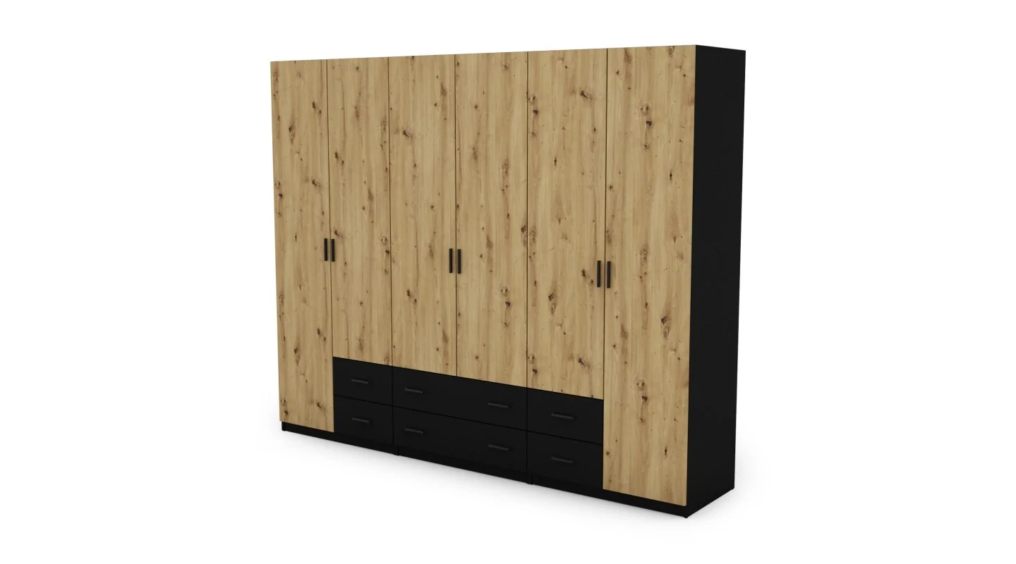 Szafa 270x220 cm czarny dąb artisan – Dorsen | eMeblast