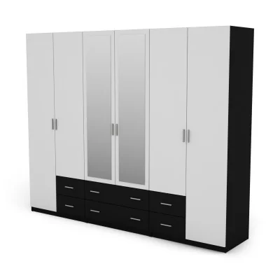 Szafa 270x220 cm czarny biel lustro – Dorsen | eMeblast