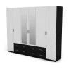 Szafa 270x220 cm z lustrem czarny biel – Dorsen