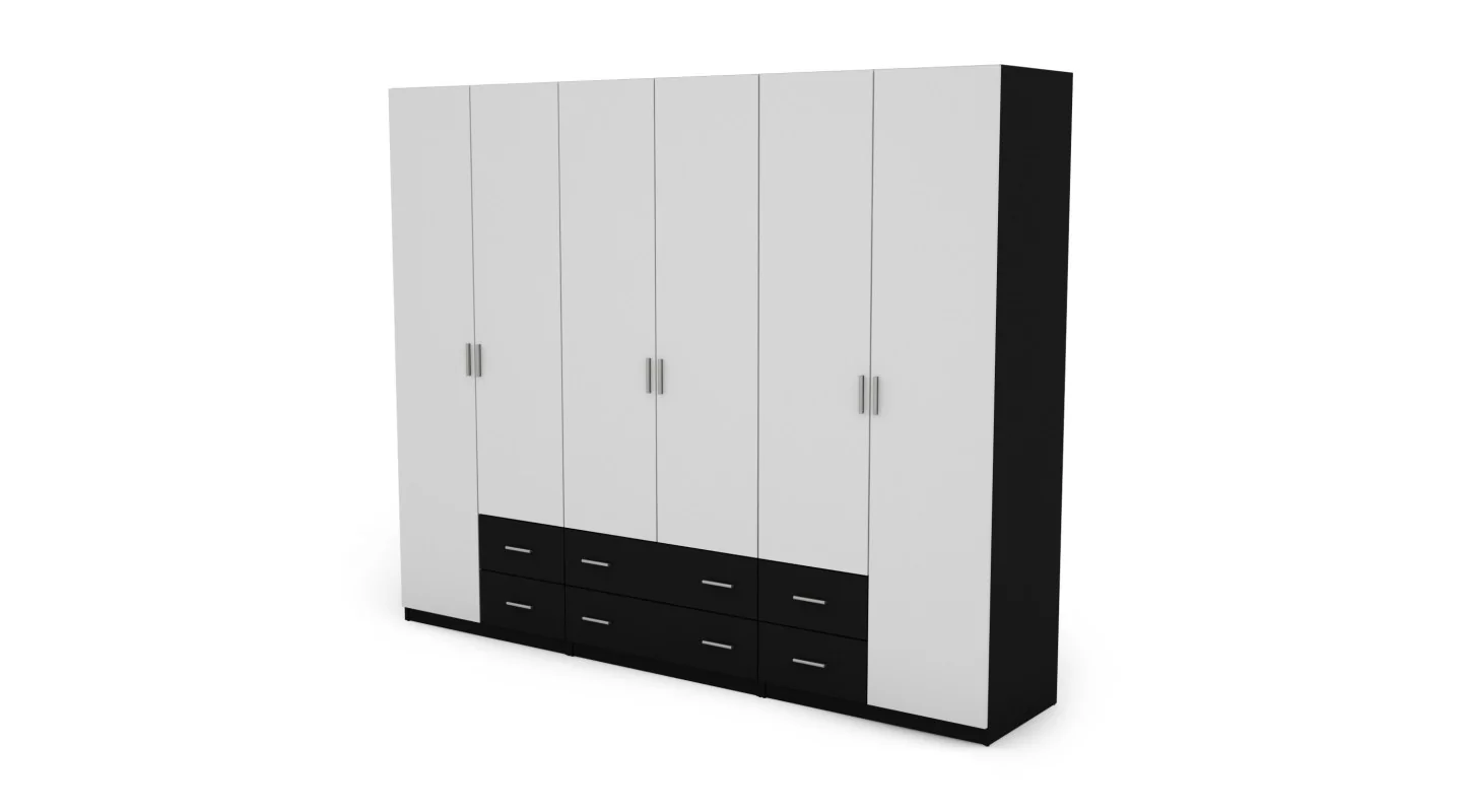 Szafa 270x220 cm czarny biel – Dorsen | eMeblast