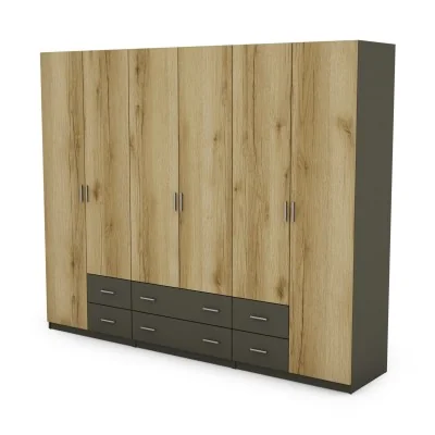 Szafa 270x220 cm grafit dąb grand naturalny – Dorsen | eMeblast