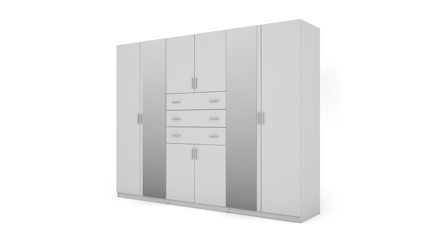 Szafa 270x210 cm biała lustro – Vireon | eMeblast Szafa 270x210 cm biała lustro – Vireon | eMeblast