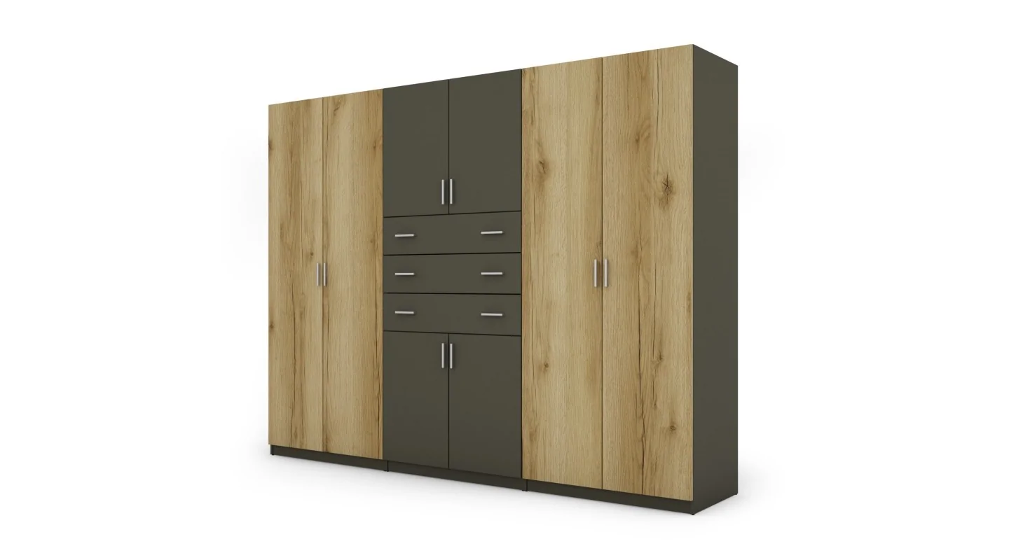 Szafa 270x210 cm grafit dąb grand naturalny – Vireon | eMeblast