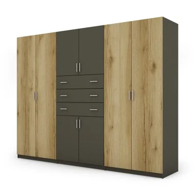 Szafa 270x210 cm grafit dąb grand naturalny – Vireon | eMeblast