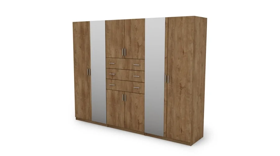 Szafa 270x210 cm dąb lefkas lustro – Vireon | eMeblast Szafa 270x210 cm dąb lefkas lustro – Vireon | eMeblast