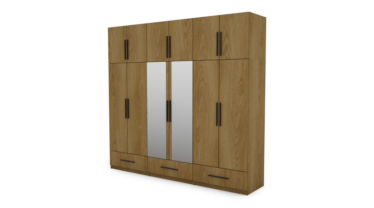Szafa 260x240 cm dąb karmel lustro – Altivar | eMeblast