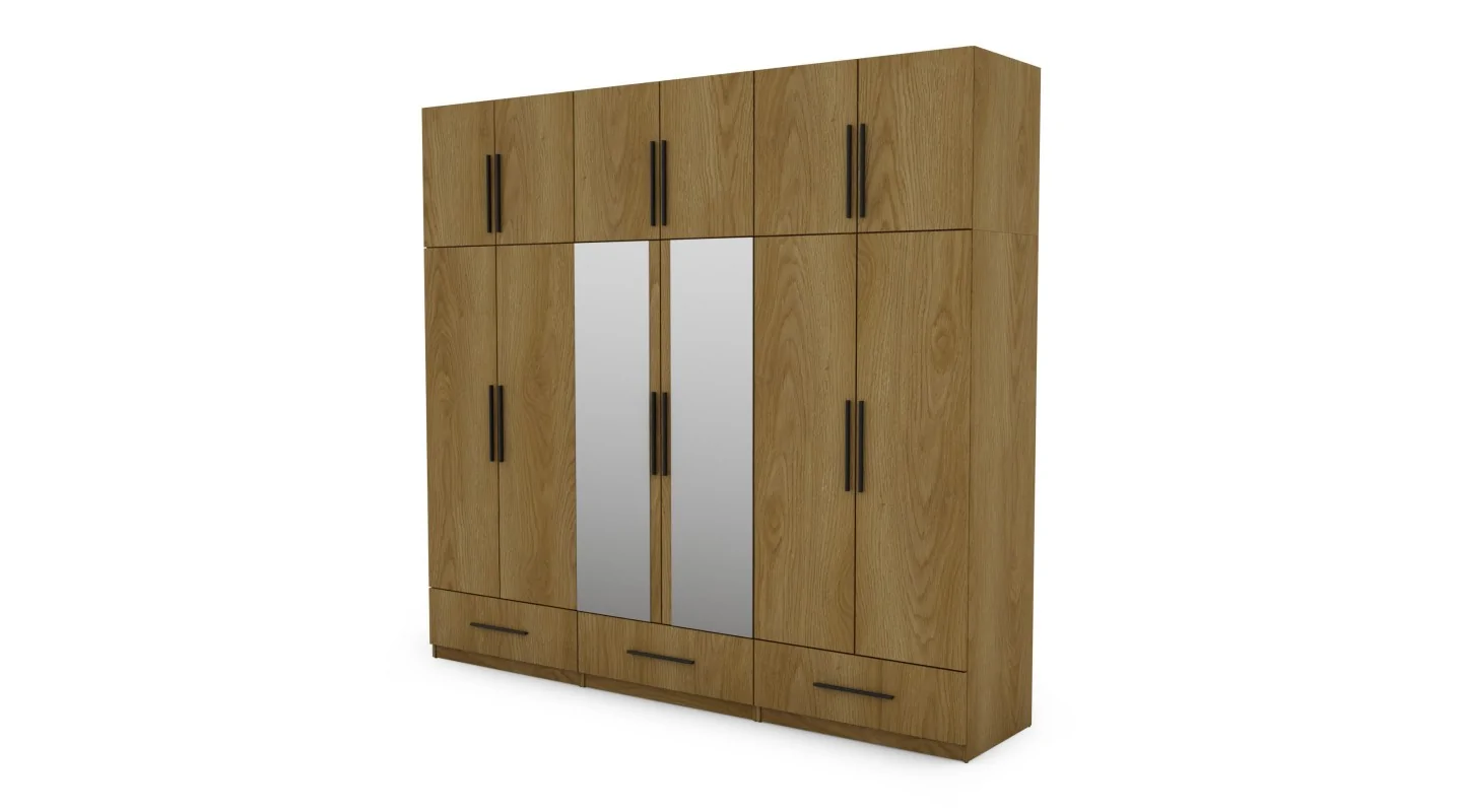 Szafa 260x240 cm dąb karmel lustro – Altivar | eMeblast