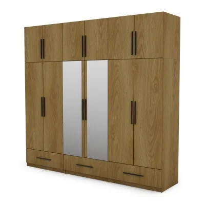 Szafa 260x240 cm dąb karmel lustro – Altivar | eMeblast