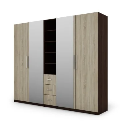 Szafa 260x220 cm sonoma ciemna jasna lustro – Orvian | eMeblast