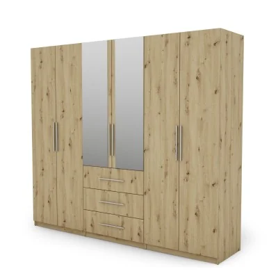 Szafa 250x220 cm dąb artisan lustro – Zerion | eMeblast