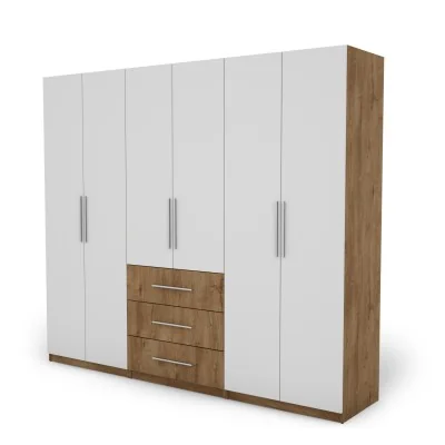 Szafa 250x220 cm dąb lefkas biel – Zerion | eMeblast