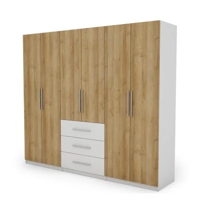 Szafa 250x220 cm biel dąb riva – Zerion | eMeblast