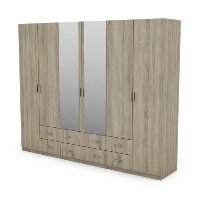 Szafa 240x220 cm sonoma jasna lustro – Torven | eMeblast