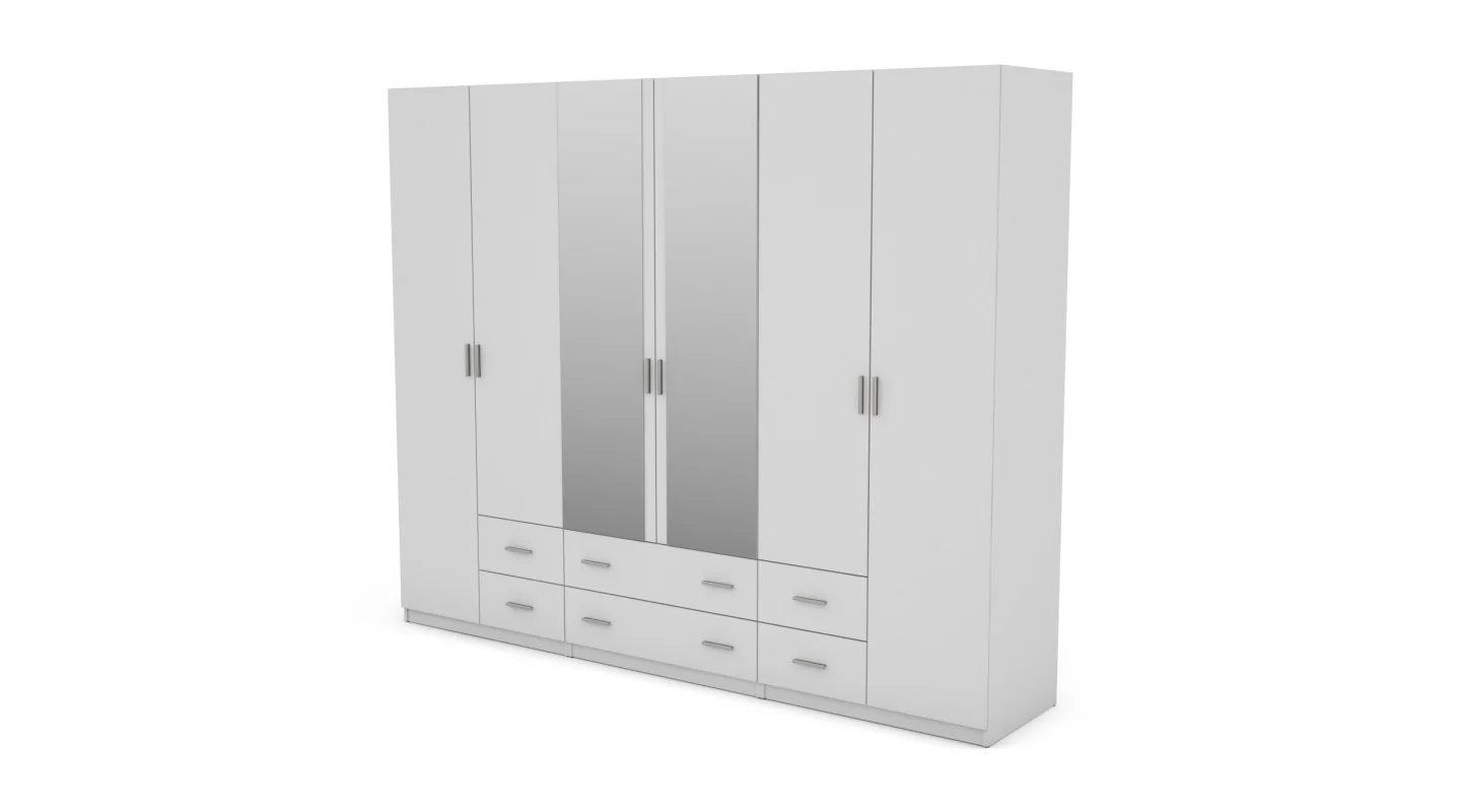 Szafa 240x220 cm biała lustro – Torven | eMeblast