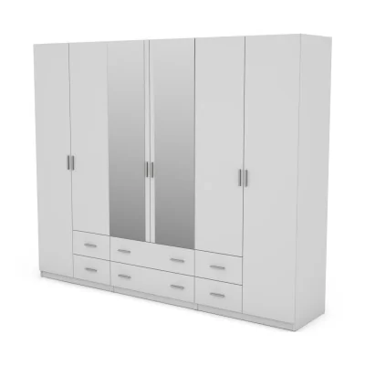 Szafa 240x220 cm biała lustro – Torven | eMeblast
