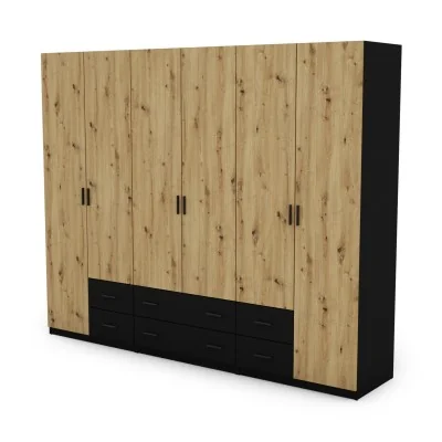 Szafa 240x220 cm czarny dąb artisan – Torven | eMeblast