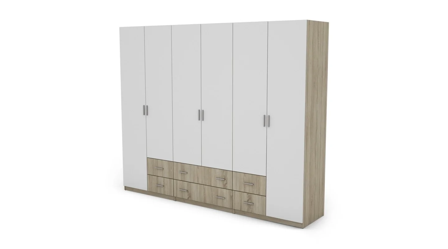 Szafa 240x220 cm sonoma jasna biel – Torven | eMeblast