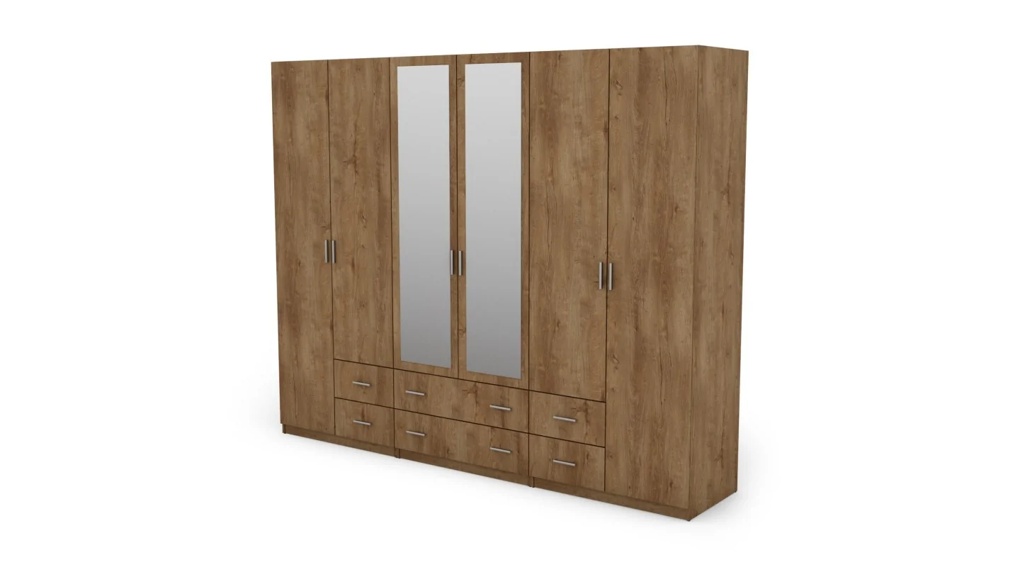 Szafa 240x220 cm dąb lefkas lustro – Torven | eMeblast Szafa 240x220 cm dąb lefkas lustro – Torven | eMeblast