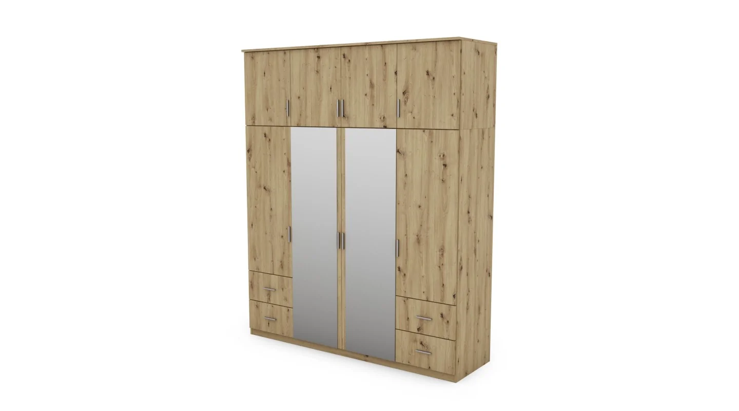 Szafa 200x242 cm dąb artisan lustro – Arden | eMeblast