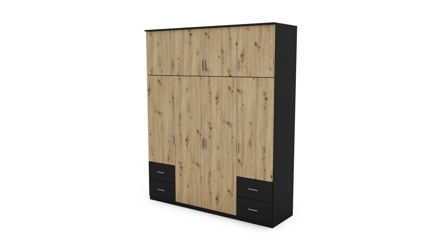 Szafa 200x242 cm czarny dąb artisan – Arden | eMeblast