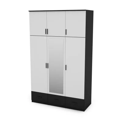 Szafa 150x242 cm czarny biel lustro – Vento | eMeblast