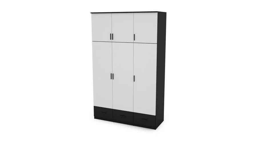 Szafa 150x242 cm czarny biel – Vento | eMeblast Szafa 150x242 cm czarny biel – Vento | eMeblast