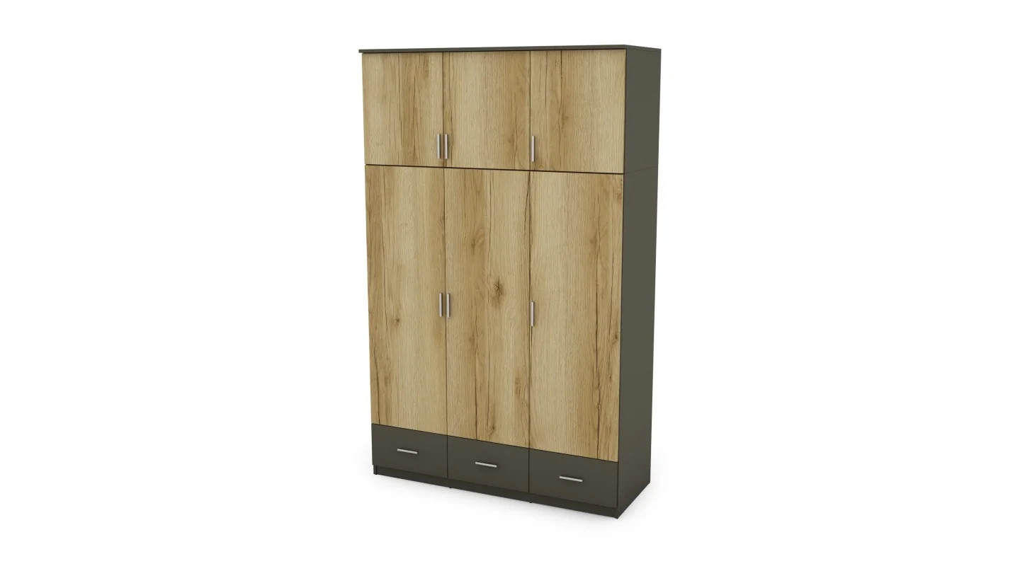 Szafa 150x242 cm grafit dąb grand naturalny – Vento | eMeblast
