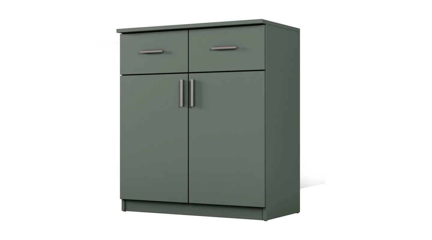Komoda z drzwiczkami i szufladami 80 cm Zielony Butelkowy – Optima