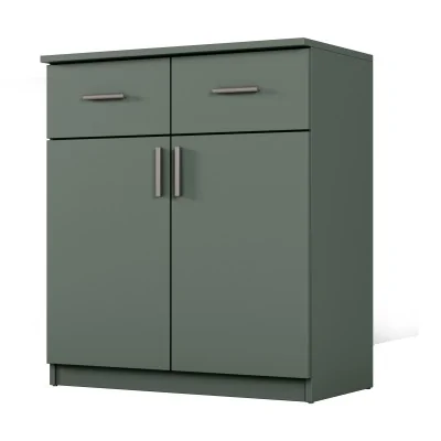 Komoda z drzwiczkami i szufladami 80 cm Zielony Butelkowy – Optima