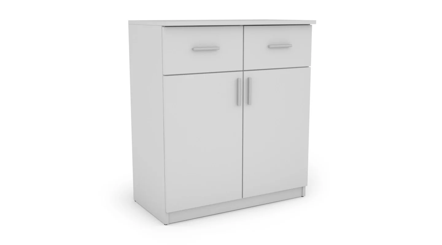 Komoda z drzwiczkami i szufladami 80 cm Biel – Optima