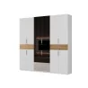 Nowoczesna szafa z dużą przestrzenią do przechowywania 270x240 cm z lustrem biel / dąb carpenter whisky – Arvion