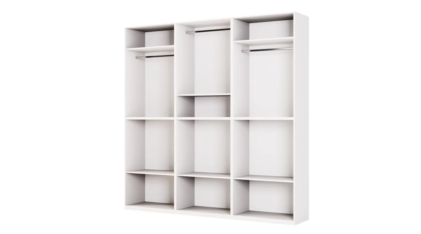 Nowoczesna szafa 270x240 cm biel dąb carpenter whisky lustro – Arvion | eMeblast