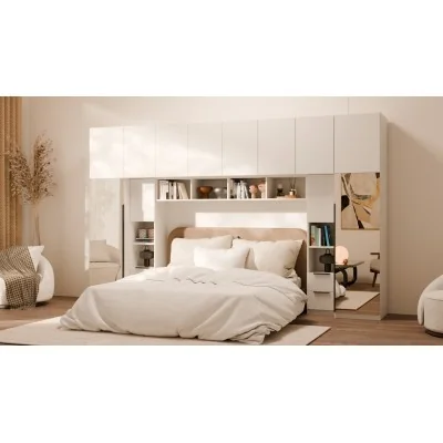 Zabudowa do sypialni 364x225 cm Biel Kredowa z 2 lustrami – SARA | eMeblast