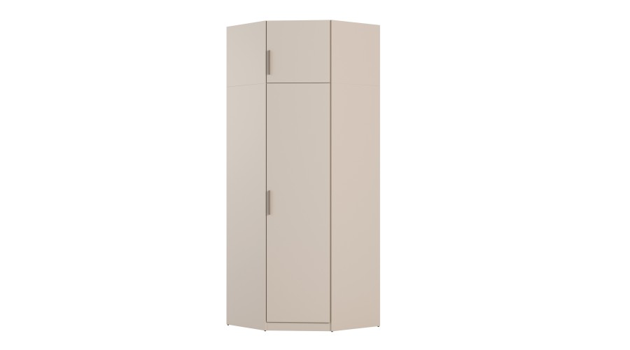 Szafa narożna modułowa 89x245 cm z drążkiem i półkami – System MAX Premium| e-Meblast