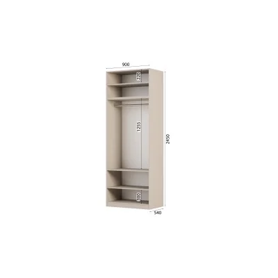 Szafa modułowa 90x245 cm z drążkiem i półkami – System MAX Premium| e-Meblast