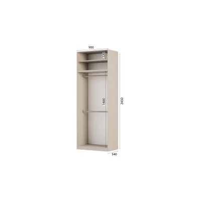 Szafa modułowa 90x245 cm z lustrami, 2 drążkami i półkami – System MAX Premium| e-Meblast