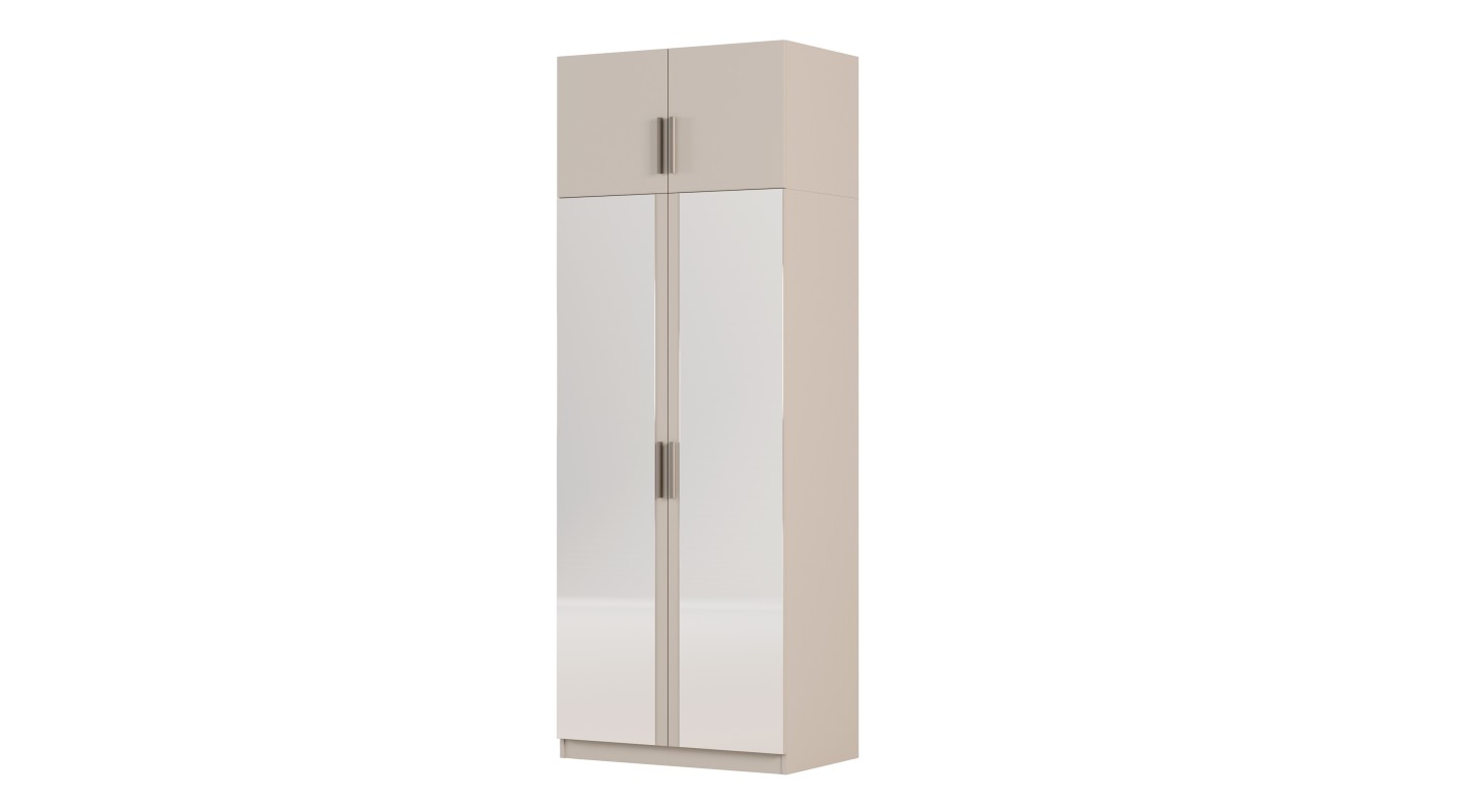 Szafa modułowa 90x245 cm z lustrami, 2 drążkami i półkami – System MAX Premium| e-Meblast Szafa modułowa 90x245 cm z lustrami, 2 drążkami i półkami – System MAX Premium| e-Meblast