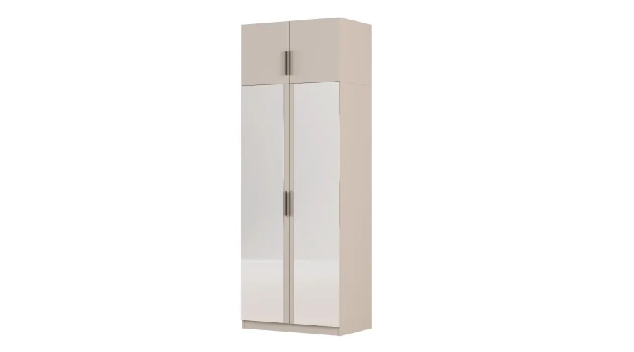 Szafa modułowa 90x245 cm z lustrami, 2 drążkami i półkami – System MAX Premium| e-Meblast Szafa modułowa 90x245 cm z lustrami, 2 drążkami i półkami – System MAX Premium| e-Meblast