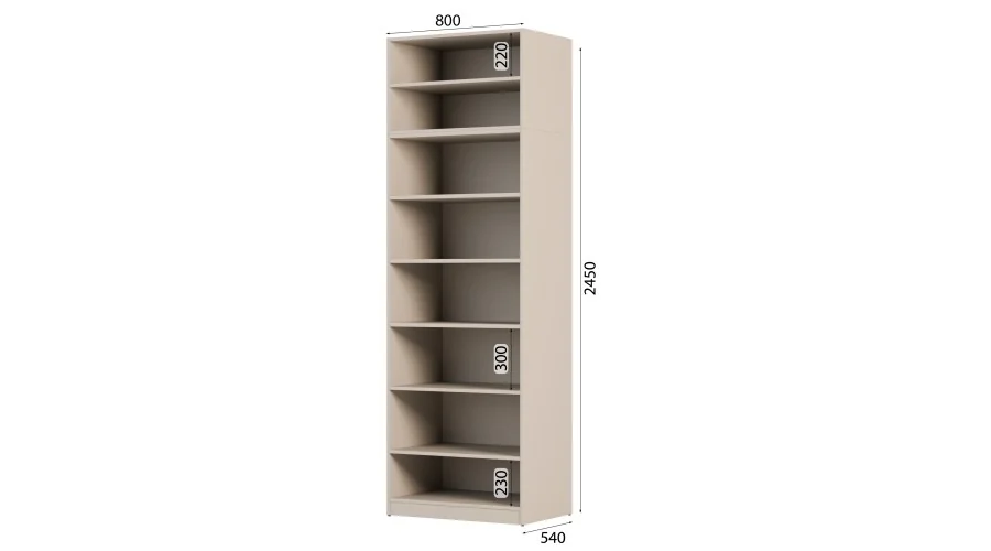 Szafa modułowa 80x245 cm z lustrami i półkami – System MAX Premium | e-Meblast