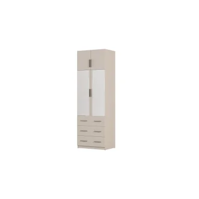 Szafa modułowa 80x245 cm z lustrami, 3 szufladami i półkami – System MAX Premium| e-Meblast