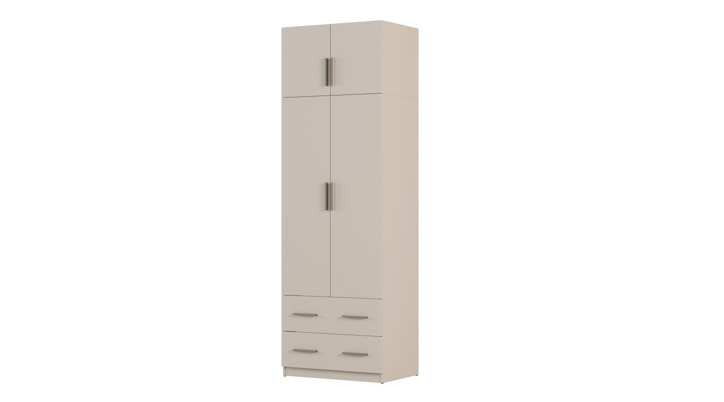 Szafa modułowa 80x245 cm z 2 szufladami, drążkiem i półkami – System MAX Premium | e-Meblast