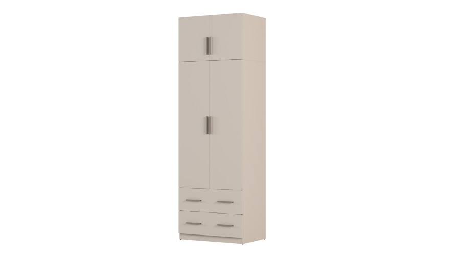 Szafa modułowa 80x245 cm z 2 szufladami, drążkiem i półkami – System MAX Premium | e-Meblast